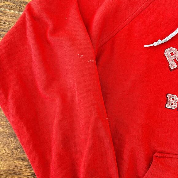 Vintage Pep Actionwear Alberta Basketball Canada Red Hoodie Sweatshirt Large - Picture 7 of 7